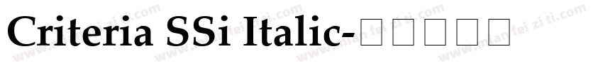 Criteria SSi Italic字体转换